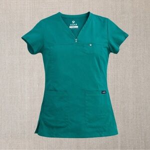 Adar Pro Teal Green V-neck Scrub Top